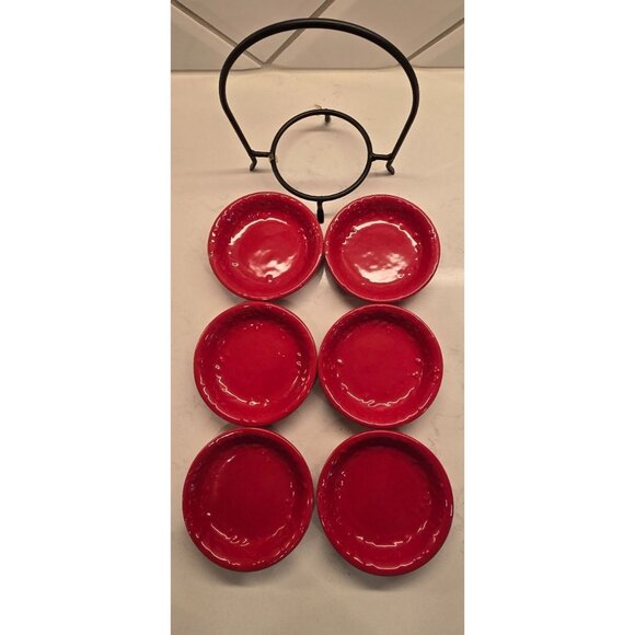 Signature Ceramics Ruby Red Bakeware Lot - Picture 11 of 11
